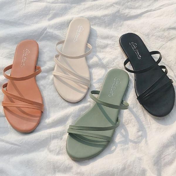 스트랩샌들 슬리퍼 끈샌들 4컬러 여름쪼리슬리퍼 K003