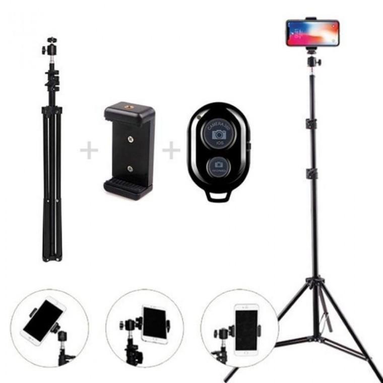 2미터 스탠드 삼각대+파우치+거치대+리모콘 풀세트 2m