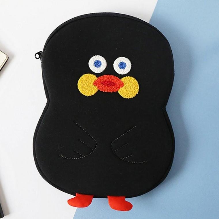 귀여운 11인치 편안 패드 랩탑 파우치 블랙덕 1P 케이스