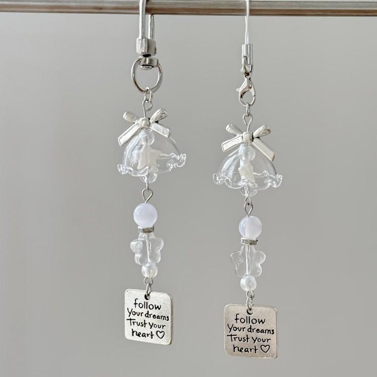 HIKT 4개 풍경 커플 가방 키링 파우치 가방 꾸미기 스트랩 키링