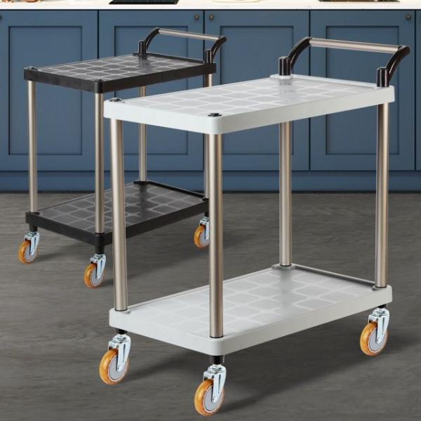 플라스틱 PP 2단 대 와인바퀴 운반카트 배식카 그레싱