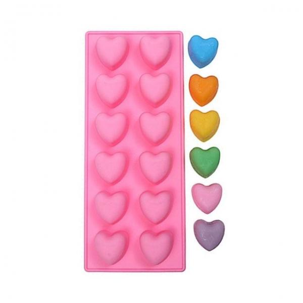 베이킹 초콜렛 두줄 하트 실리콘 몰드 12구