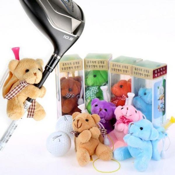샤프트장착 곰돌이 인형골프티 악세사리 필드 라운딩