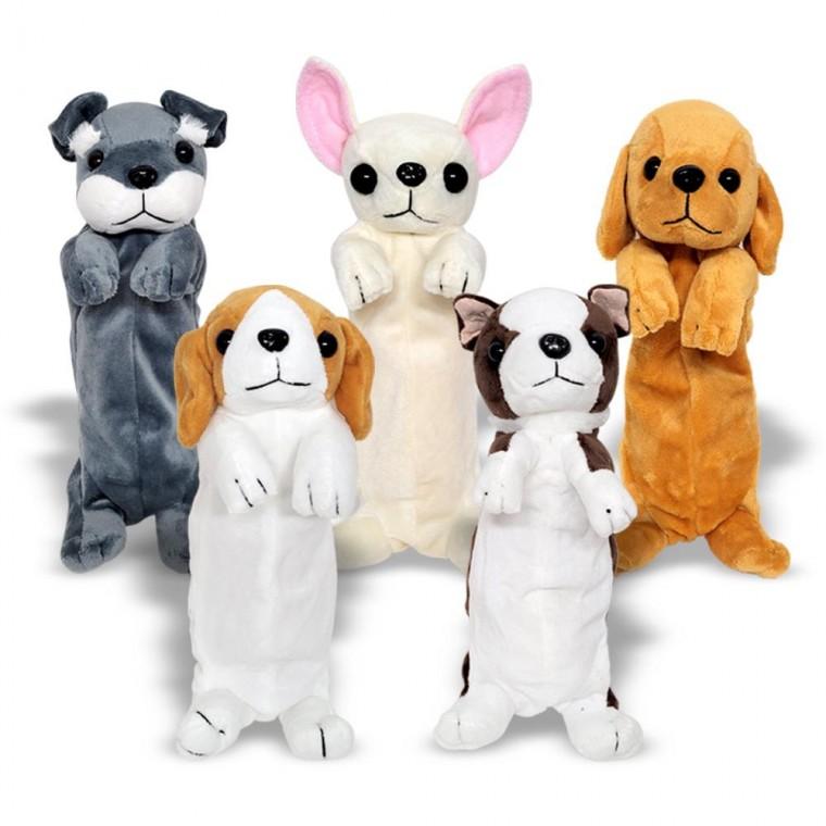 동물 인형 필통 5개입 단체 선물용 귀여운 파우치 펜슬 케이스