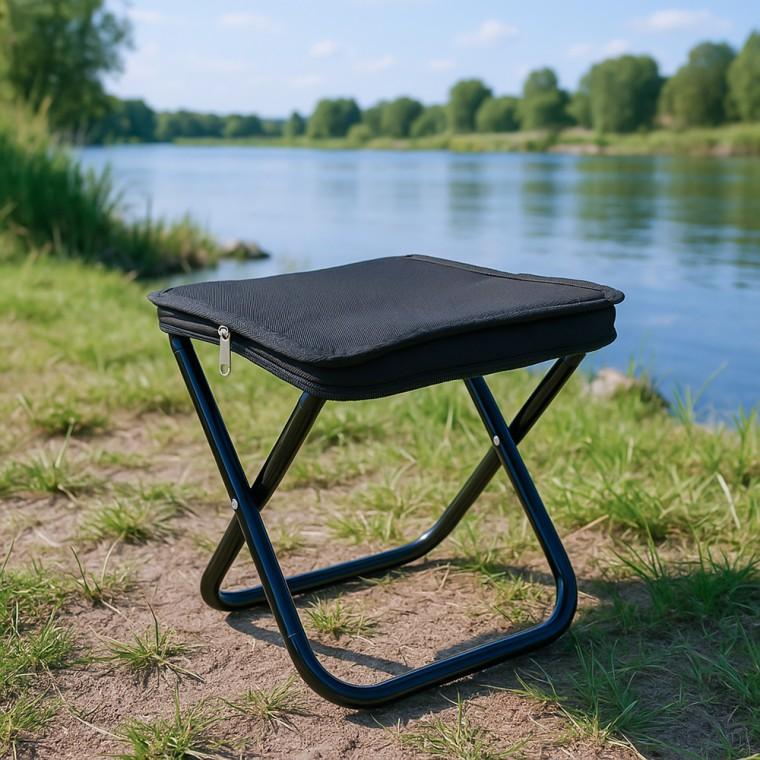 퀵셋 접이식 휴대용 미니의자 (블랙)등산 오픈런 파우치의자