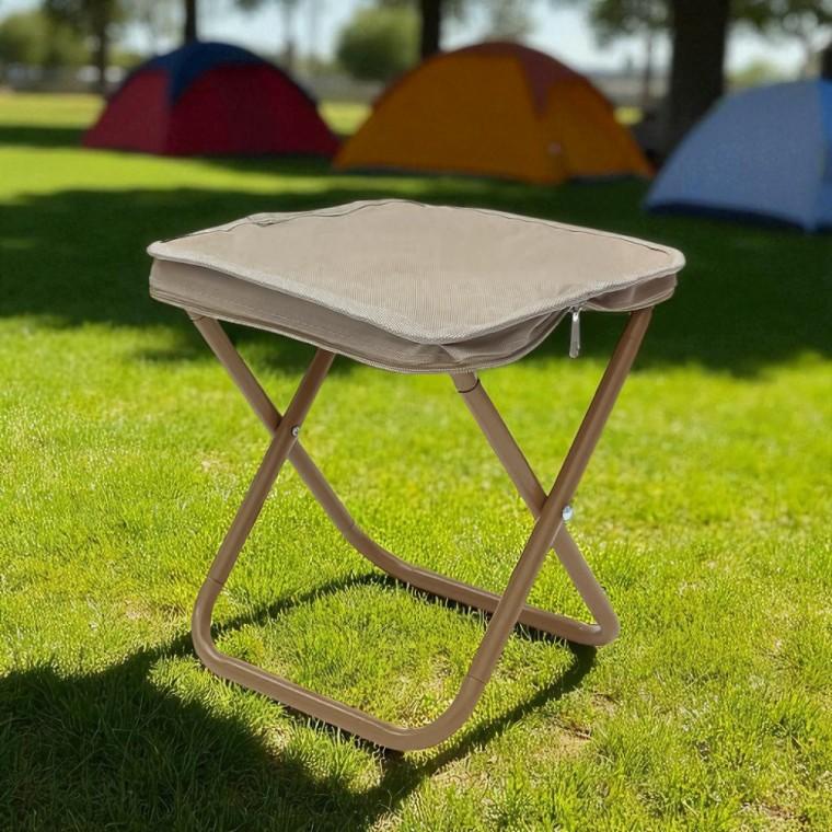 퀵셋 접이식 휴대용 미니의자 2p세트(베이지) 파우치의자