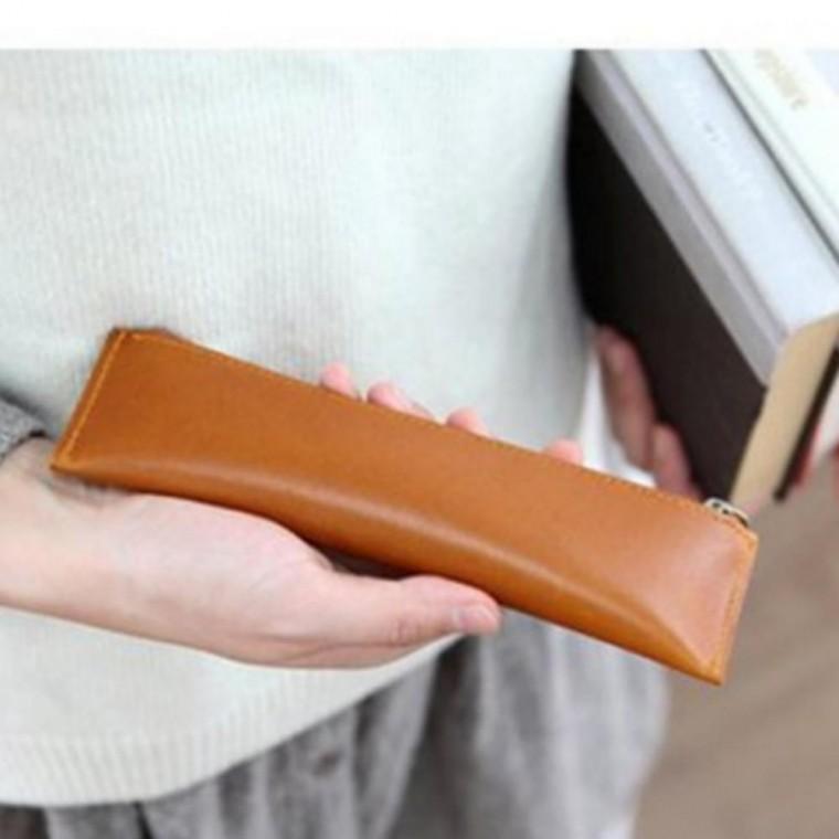 가죽필통 파우치 사무용 학용품 메이크업 브러쉬 휴대용