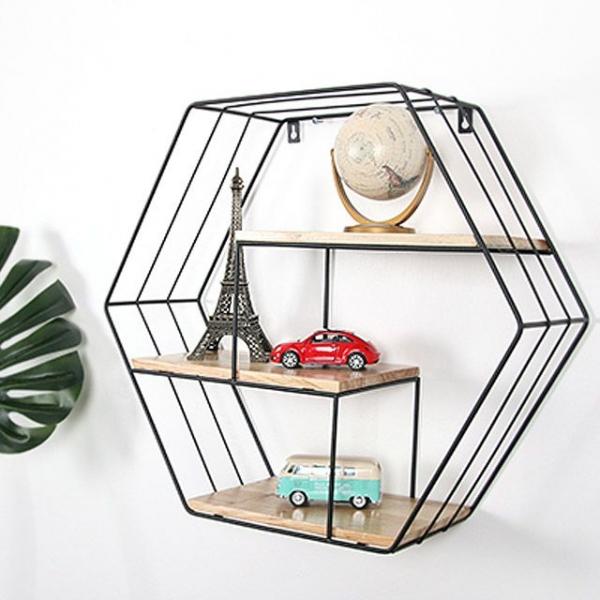 인테리어 헥사곤 3단 벽선반