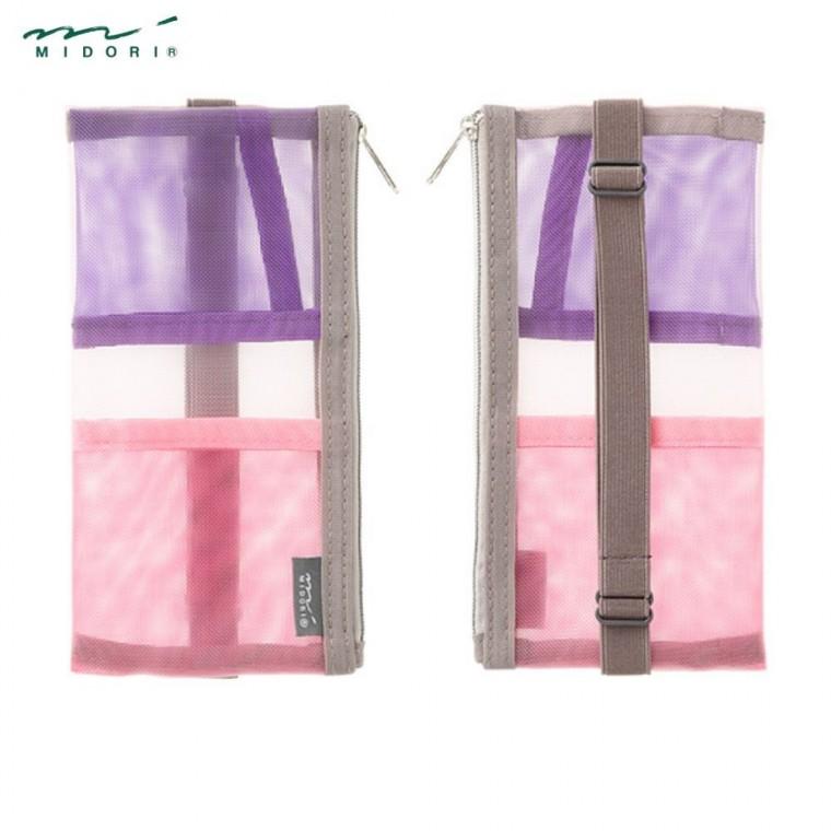 미도리 북밴드 팬케이스 파우치 사무용 일본문구 핑크