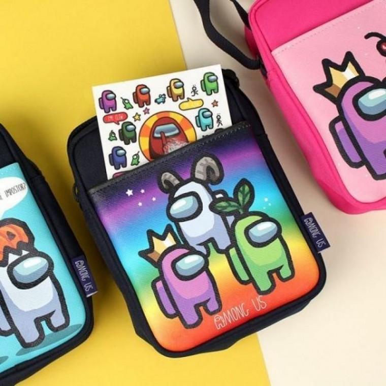 어몽어스 사각 크로스백 파우치 무지개 삼총사