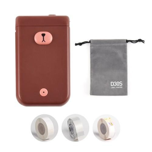 카피어랜드 라벨프린터기 세트 (D30S브라운+파우치 라벨지3개)