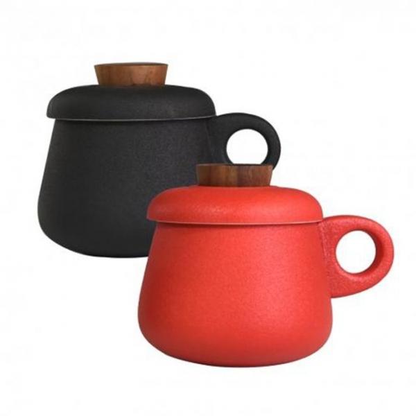 고원 도토리 도자기 필터머그컵 블랙 도자기컵 머그잔