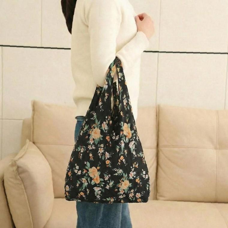 휴대용 꽃 퀵 접는 접이식 시장 바구니 파우치 장바구니