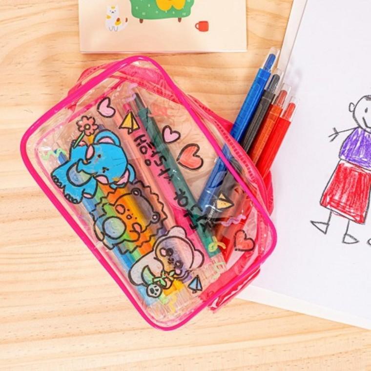 투명 파우치 투명 어린이공예 장난감 출산용품 미술놀이 가방 공예도구