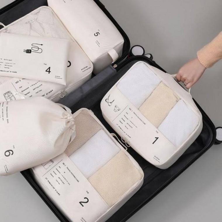 고급스런 여행용 용도별 파우치 6종세트