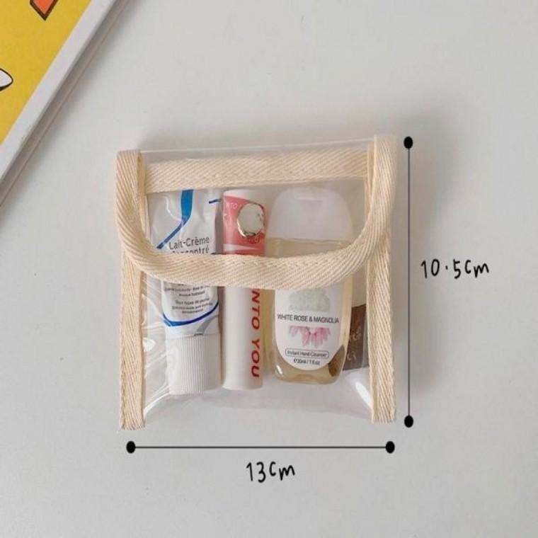 투명 똑딱이 필통 휴대용 화장품 여행 파우치 스몰