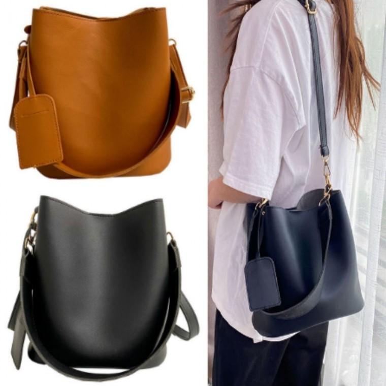 포함 출근가방 버킷백 가죽스트랩 파우치 여자 어깨