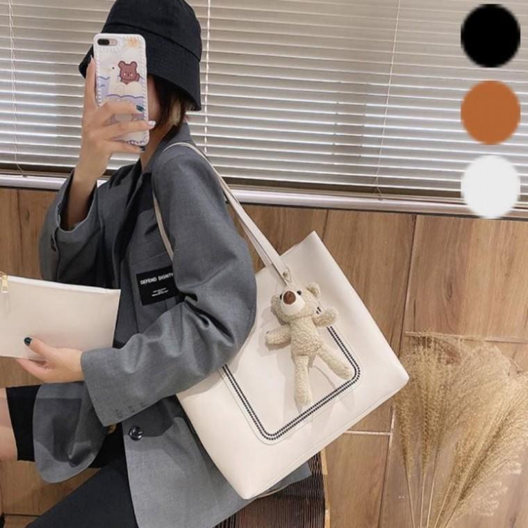 어깨끈 이너백 포함 파우치 여자 쇼퍼백 숄더백 긴