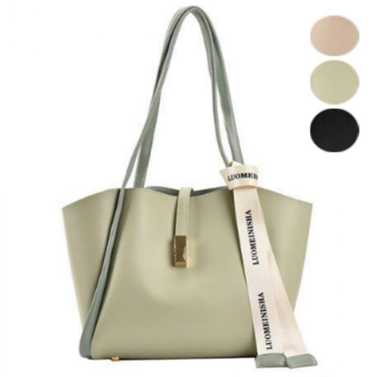 스트랩 숄더백 파우치내장 출근가방 여자 레터링 레더