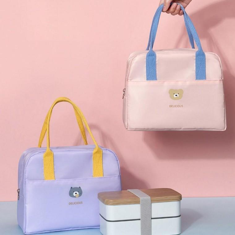 귀여운 캐릭터 뱃지 쿨러백 보온보냉 백 보온백 도시락가방 캠핑 등산 피크닉 소풍 휴대용 도시락파우치