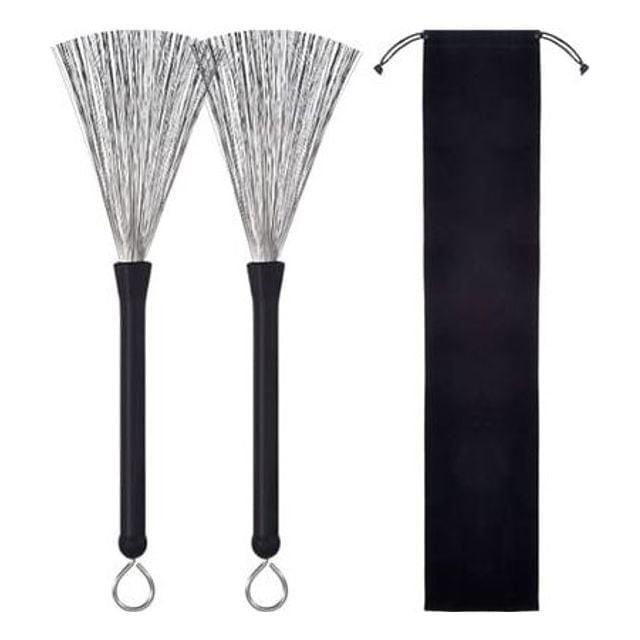 세트 스틸 브러시 청소 파우치 포함 드럼 스틱 브러쉬