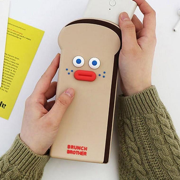 귀여운 실리콘 간편 펜케이스 토스트 1P 필통 소품 파우치