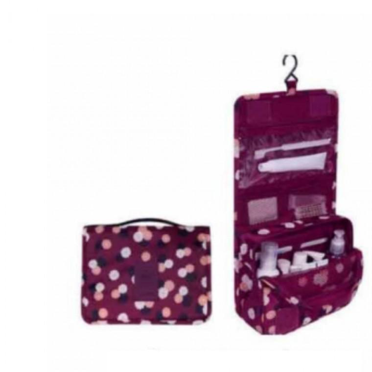 파우치 워시백 세면도구 화장품 여행 캠핑 플라워와인