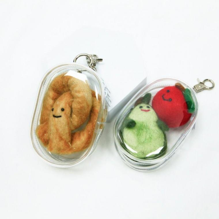 인형 솜인형 미니 파우치 PVC 투명 백꾸 키링 10.5cm