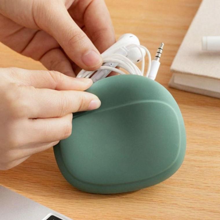 줄 유선 프리미엄 이어폰 케이블 보관 정리 케이스 파우치 그린