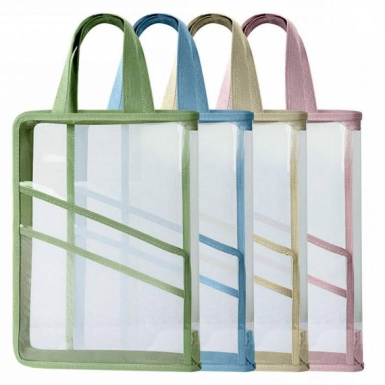 A4 투명 다용도 보조가방 손잡이 가방 보조가방 A4가방 다용도가방