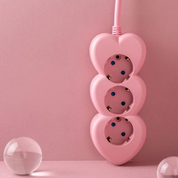 국산 멀티탭 KM하트탭 3구 1.5M 인테리어 하트멀티탭