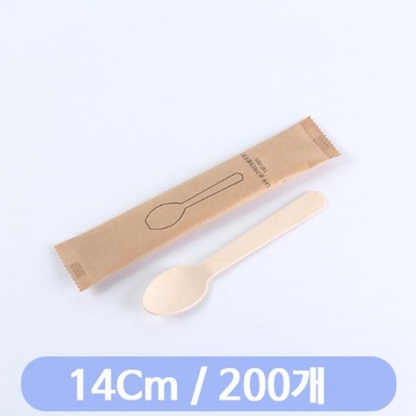 나무스푼 14cm 개별 포장 200개