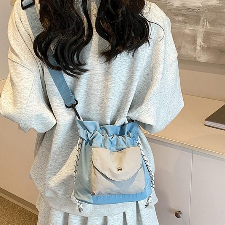 가방 백 가벼운 블루 나일론 크로스 여행 여성 용 핸드폰가방 여