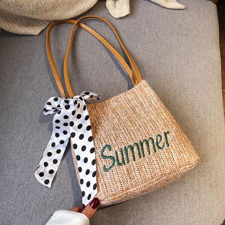 비치 가방 여성 베이지 숄더 가벼운 백 라탄 여름 여름라탄가방