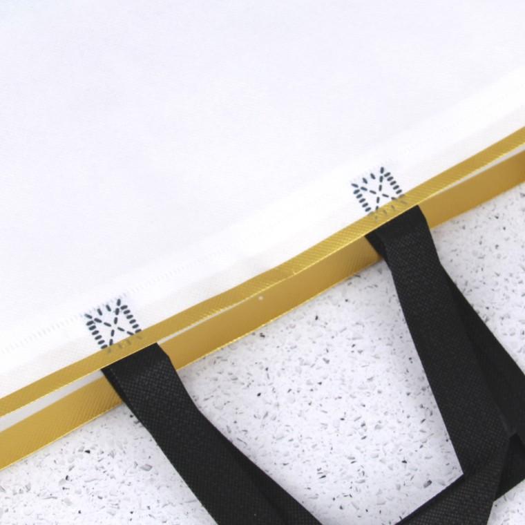 리유저블 고급형 부직포 가로쇼핑백 부직포가방 가방 화이트금테 대