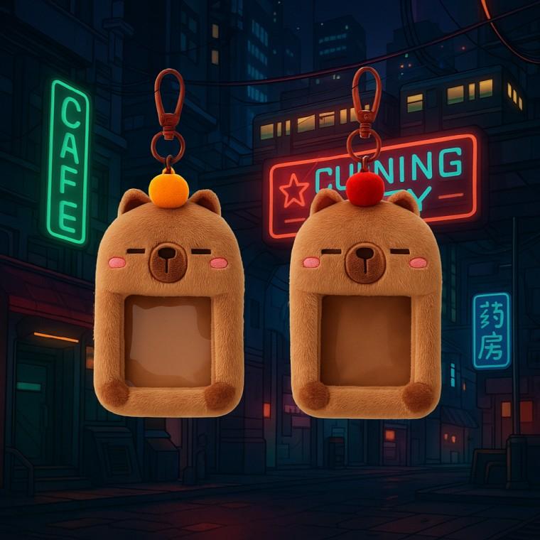 귀여운 유니크 디자인 포토카드홀더 키링인형 포카슬리브 가방장식 가방참장식