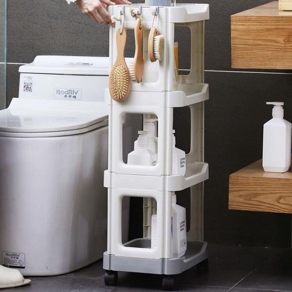 틈새 이동식 트롤리 부엌 욕실 트레이 바퀴 4단선반