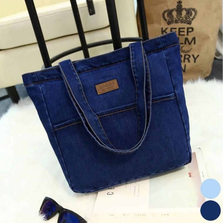 가방 숄더백 수납력 여자 데님 좋은 에코백 청가방