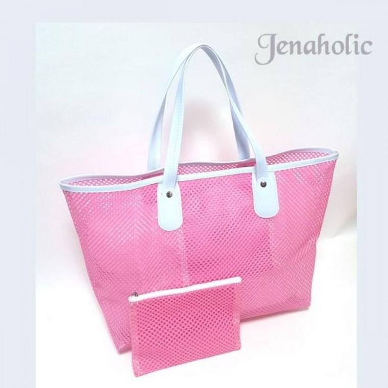 제나홀릭망사비치백 메쉬비치가방 견고한 망사비치가방
