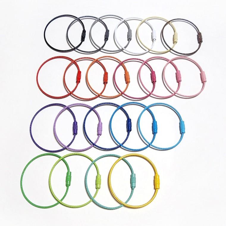 컬러 와이어키링 키링 만들기 재료 DIY 액세서리 가방꾸미기 키링부자재 와이어링 악세사리 가방꾸미기