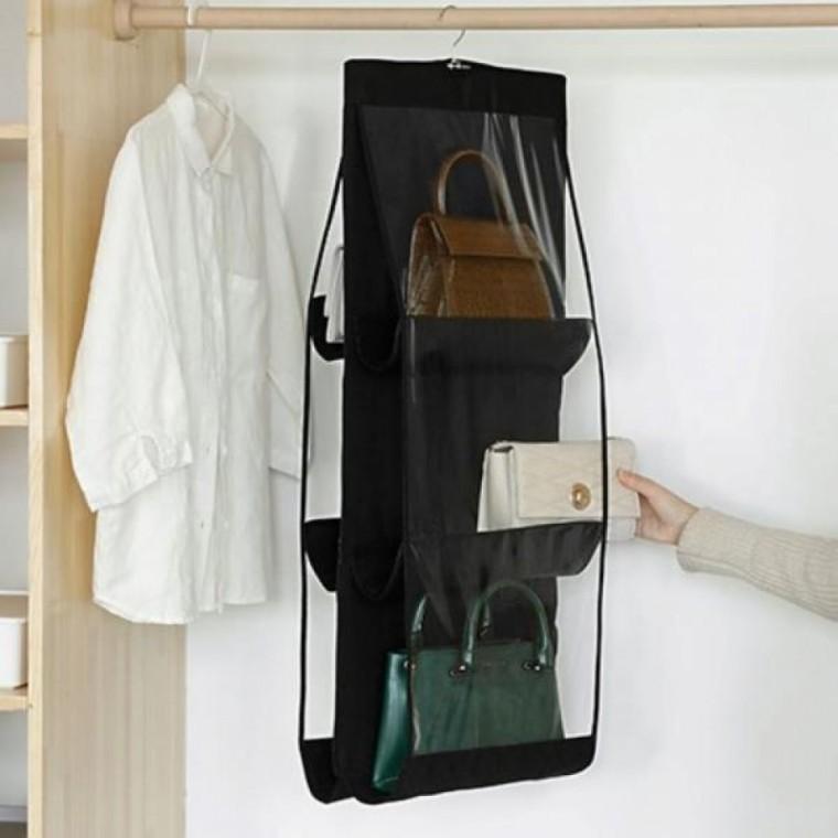 가방 보관함 걸이형 수납 블랙 6칸