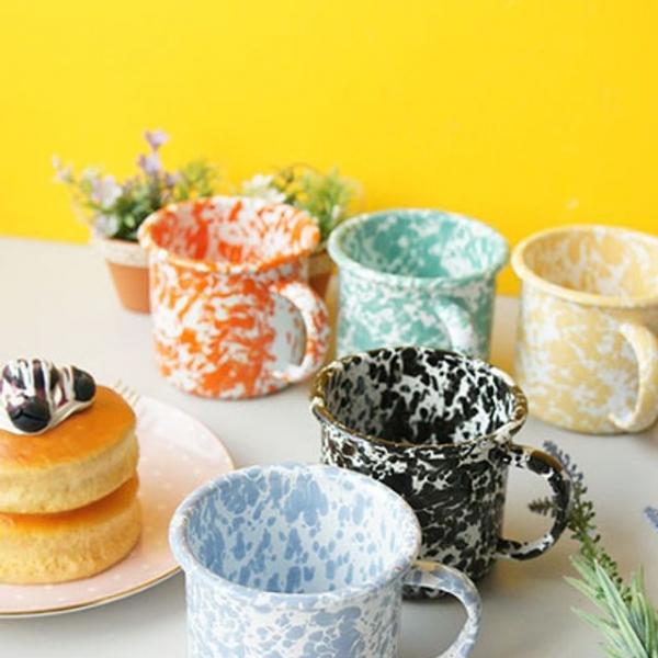 내구성좋은 법랑소재 켄타로 마블링 머그컵 1P