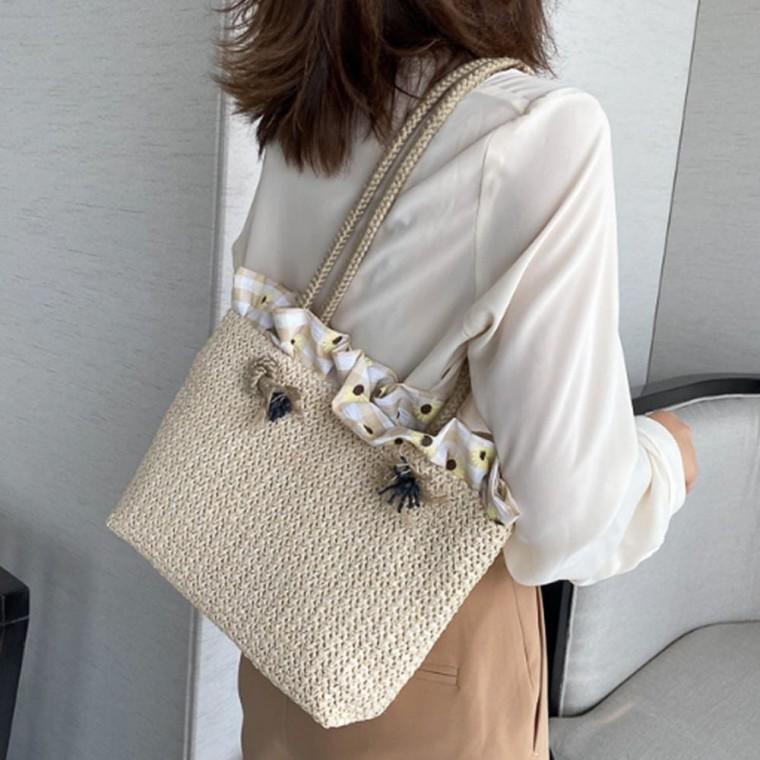 라탄 여름 크림 숄더 가방 데일리 백 비치 여성 여름라탄가방 여