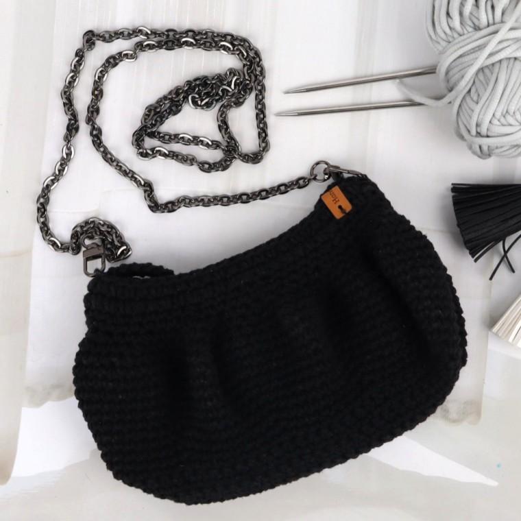 가방끈 부자재 체인 체인줄 스트랩 블랙 가방끈스트랩 코바늘 120cm