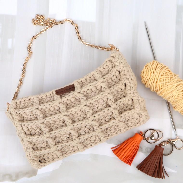 가방끈 부자재 체인 스트랩 가방끈스트랩 골드 60cm 코바늘