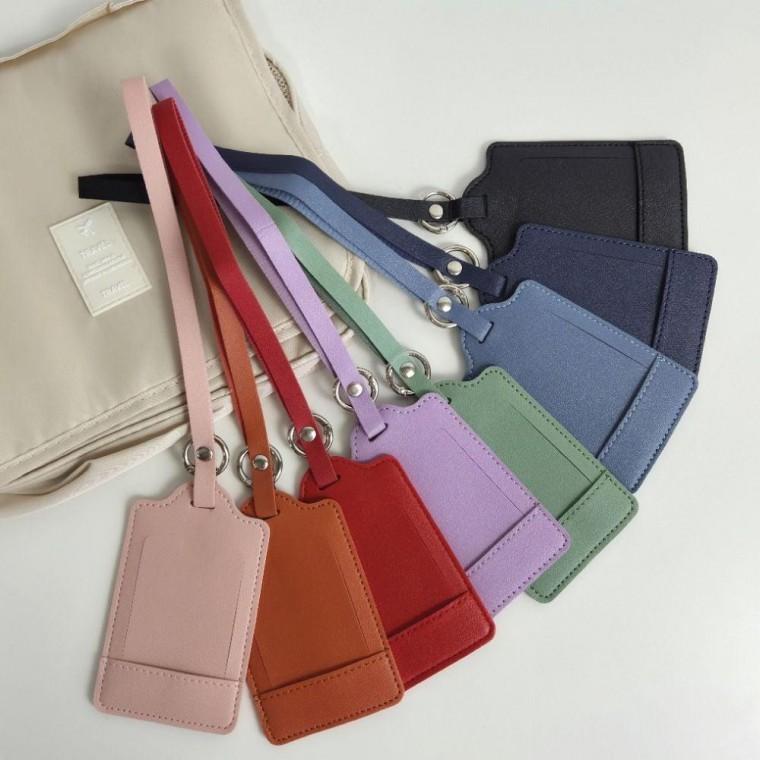 개인정보보호 가죽 여행용 캐리어네임택 여행가방