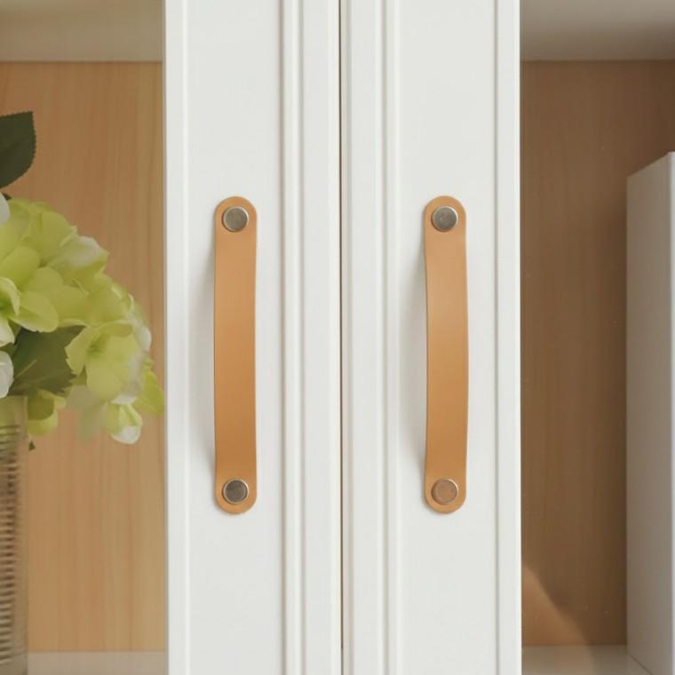 레더룸 가죽 가구 손잡이 4세트(모던베이지) 가방 서랍 2구손잡이