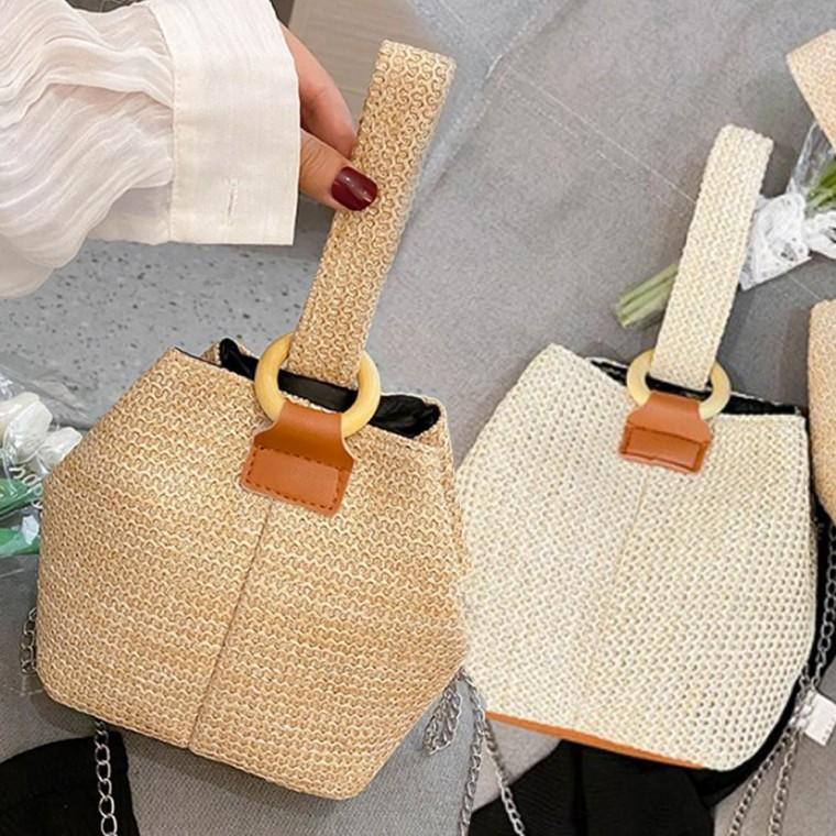 가방 라탄 숄더 여름 체인 백 여성 버킷 가벼운숄더백 여름라탄가