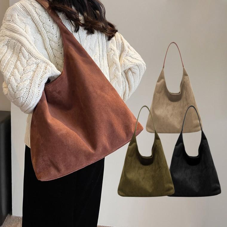 [개미물류] 스웨이드 호보백 빅 핸드백 출근 숄더 가방 가을 가벼운 보부상 데일리 여성 겨울 쇼퍼