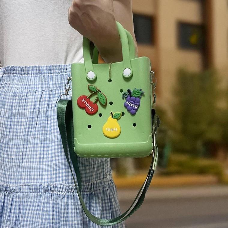 비비드 롱타임헬씨 그린 선물 방수가방 미니 과일 굿즈 젤리 어린이집 기념 EVA 크로스백